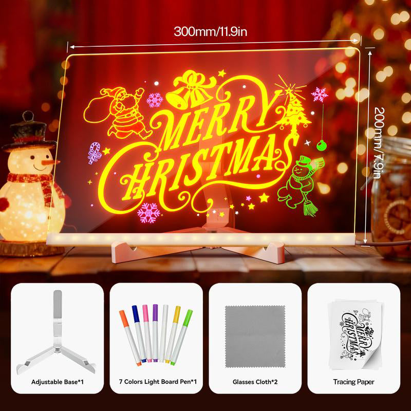 🎄The Best Christmas Gift for Kids🎄Acrylic Dry Erase Neon Art Board with Markers