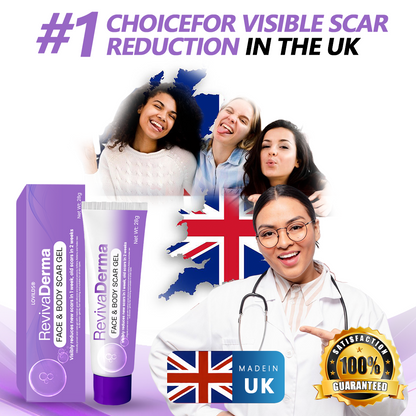 LOVILDS® RevivaDerma Face & Body Scar Gel - Clinically proven to soften, flatten and fade surgical scars, acne marks, burns, keloids and trauma-related scars 💥