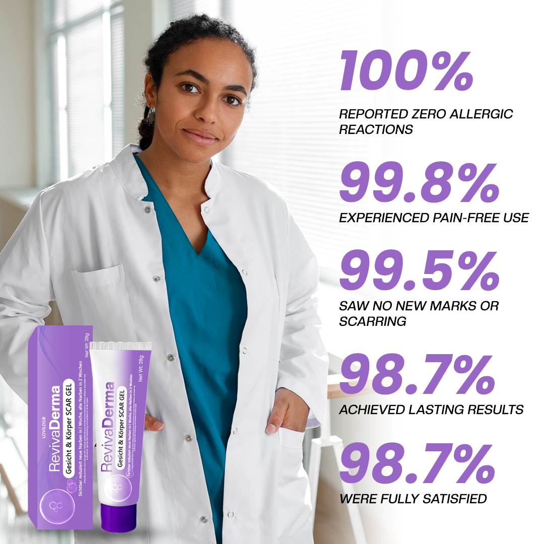LOVILDS® RevivaDerma Face & Body Scar Gel - Clinically proven to soften, flatten and fade surgical scars, acne marks, burns, keloids and trauma-related scars 💥