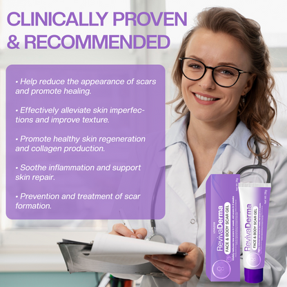 LOVILDS® RevivaDerma Face & Body Scar Gel - Clinically proven to soften, flatten and fade surgical scars, acne marks, burns, keloids and trauma-related scars 💥